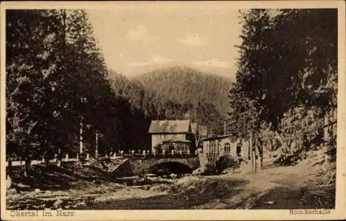 Ak Oker Goslar am Harz, Okertal, Hotel Romkerhalle, Haus Helene