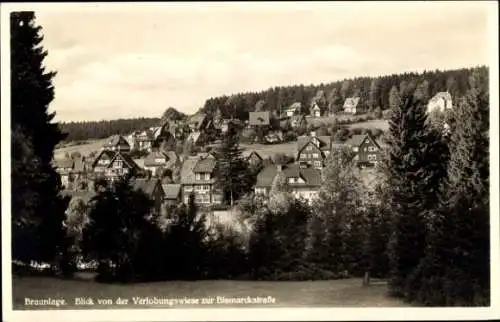 Ak Braunlage im Oberharz, Bismarckstraße, Blick von der Verlobungswiese