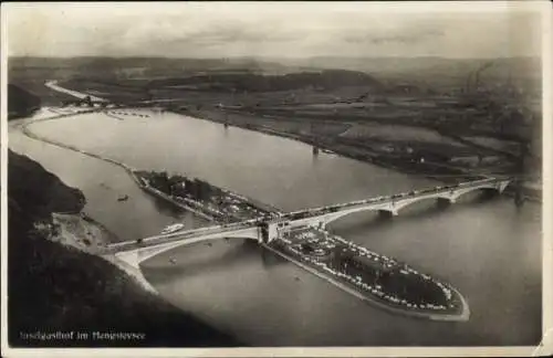 Ak Hengsteysee, Inselgasthof, Insel, Brücke