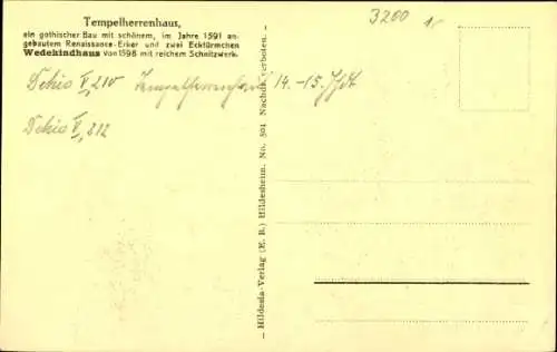 Ak Hildesheim in Niedersachsen, Wedekindhaus, Tempelherrenhaus