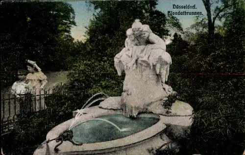 Ak Düsseldorf am Rhein, Blondatbrunnen