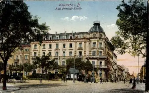 Ak Karlsruhe in Baden, Karl Friedrich Straße