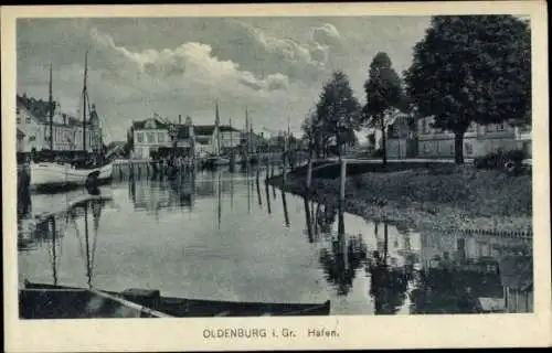 Ak Oldenburg im Großherzogtum Oldenburg, Hafen