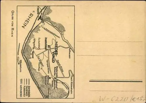 Ak Rüdesheim am Rhein Hessen, Jagdschloss Niederwald, Gasthof Krone Assmannshausen, Dorfschänke