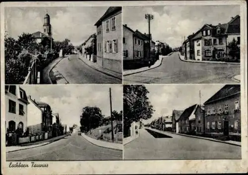 Ak Eschborn im Taunus, Teilansichten, Kirchturm