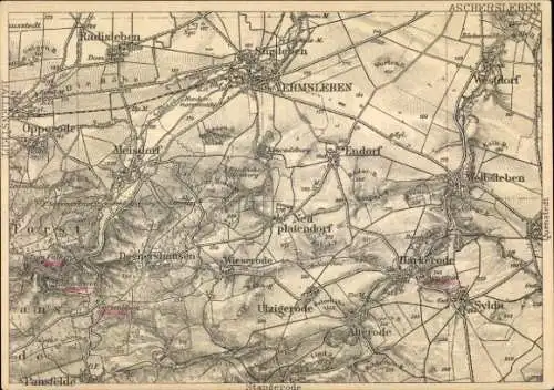 Landkarten Ak Aschersleben im Salzlandkreis, Ermsleben, Harkerode, Neuplatendorf, Welbsleben