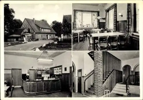 Ak Wolthausen Winsen an der Aller, Gasthaus zur Heideschenke, Außenansicht, Innenansichten