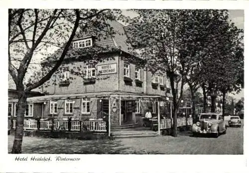 Ak Wintermoor Schneverdingen in der Lüneburger Heide, Hotel Heidehof, Inh. M. Ebeling