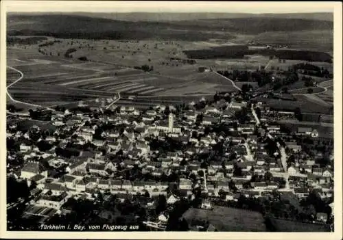 Ak Türkheim in Schwaben, Totalansicht, Blick vom Flugzeug