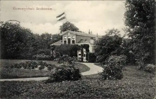 Ak Sexbierum Seisbierrum Friesland Niederlande, Rathaus