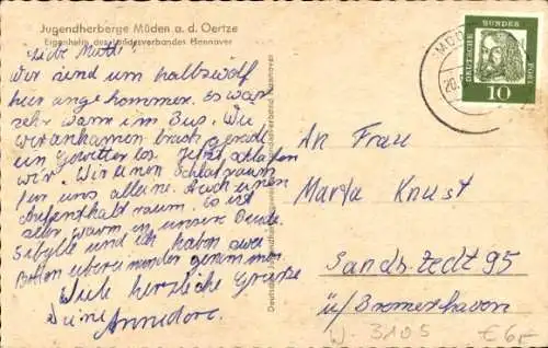 Ak Müden an der Oertze Faßberg, Jugendherberge, Landesverband Hannover