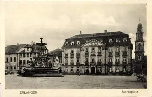 Ak Erlangen in Mittelfranken Bayern, Marktplatz