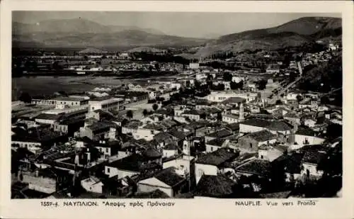 Ak Nauplie Nafplio Griechenland, Gesamtansicht, Vue vers Pronia