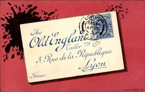 Ak Lyon Rhône, Reklame, The Old England Tailoring Co.