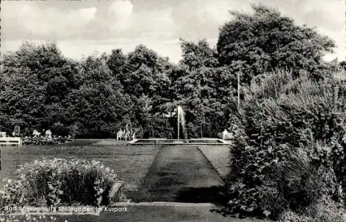 Ak Bad Sassendorf in Westfalen, Kurpark, Steingarten, Springbrunnen