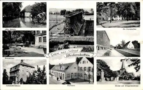 Ak Westernkotten Erwitte in Westfalen, Gradierwerk, Kurgarten, Kurhaus, Kirche, Schwesternhaus