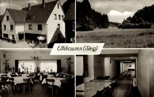 Ak Elkhausen Katzwinkel an der Sieg, Gasthof Pension Schaefer, Kegelbahn