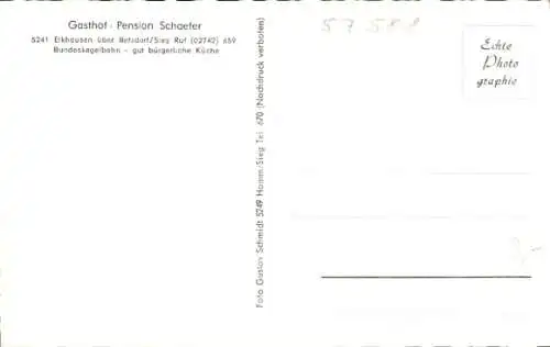 Ak Elkhausen Katzwinkel an der Sieg, Gasthof Pension Schaefer, Kegelbahn