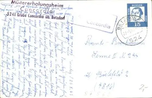 Ak Betzdorf an der Sieg, Müttererholungsheim Concordia