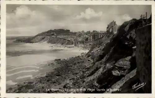 Ak Le Portel Pas de Calais, Digue, Plage, Apres la guerre