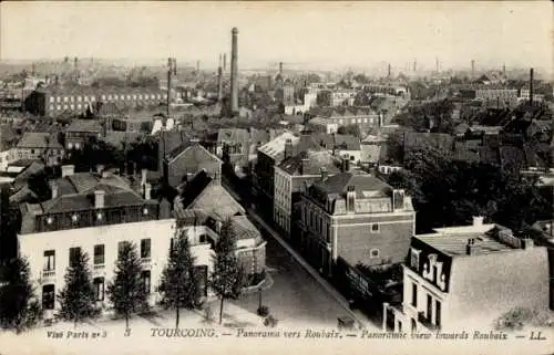 Ak Tourcoing Nord, Panorama vers Roubaix