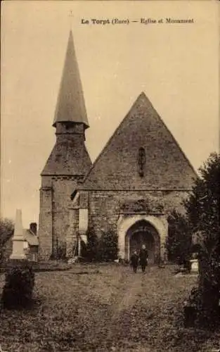 Ak Le Torpt Eure, Kirche und Denkmal