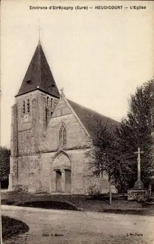 Ak Heudicourt Eure, Kirche