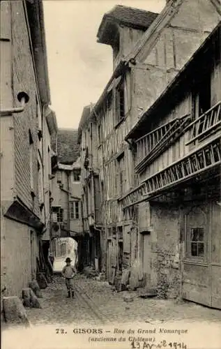 Ak Gisors Eure, Rue du Grand Monarque