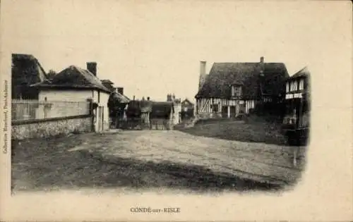 Ak Condé sur Risle Eure, Blick von der Straße