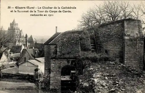 Ak Gisors Eure, Der Glockenturm der Kathedrale