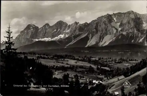 Ak Schladming Steiermark, Panorama, Untertal, Dachstein