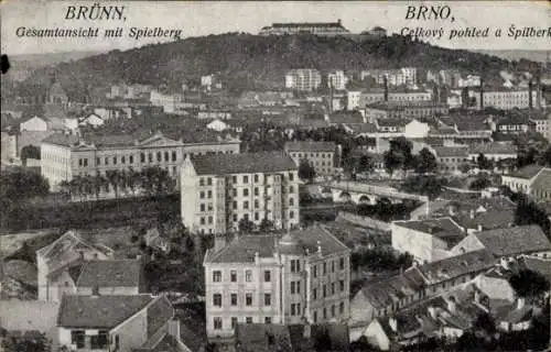 Ak Brno Brünn Südmähren, Gesamtansicht, Špilberk, Spielberg