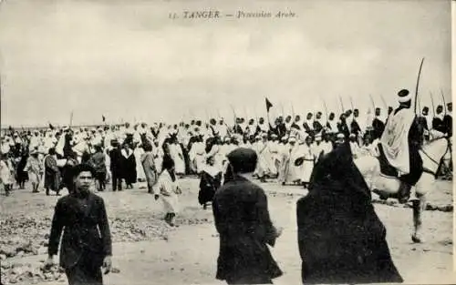 Ak Tanger Marokko, Procession Arabe, Arabisches Fest, Kavallerie