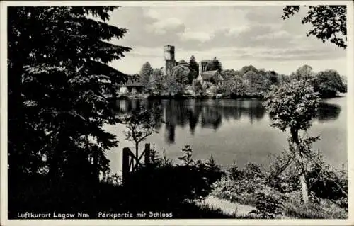 Ak Łagów Lagow Neumark Ostbrandenburg, Parkpartie, Schloss