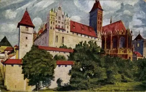 Künstler Ak Malbork Marienburg Westpreußen, Ordensburg, Kirche