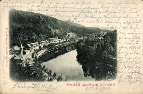 Ak Kyselka Gießhübl Giesshübl Sauerbrunn Region Karlsbad, Teilansicht