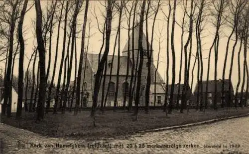 Ak Humelghem Humelgem Flämisch Brabant, Kirche Südseite