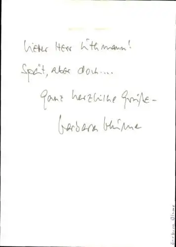 Ak Schauspielerin Barbara Blume, Portrait, Autogramm