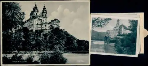 Leporello Ak Melk an der Donau Niederösterreich, Wachau, Schloss