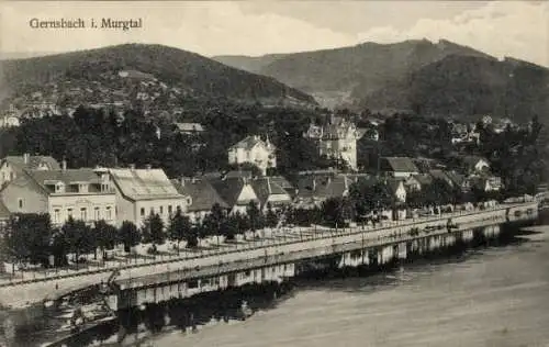 Ak Gernsbach im Murgtal Schwarzwald, Gesamtansicht