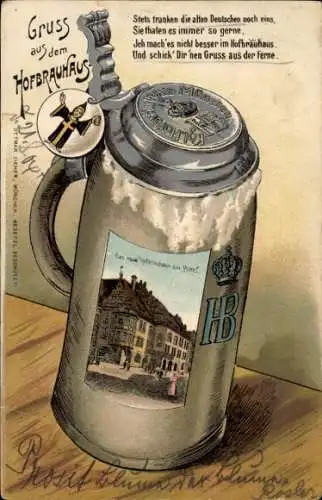 Präge Litho München, Königliches Hofbräuhaus, Bierkrug