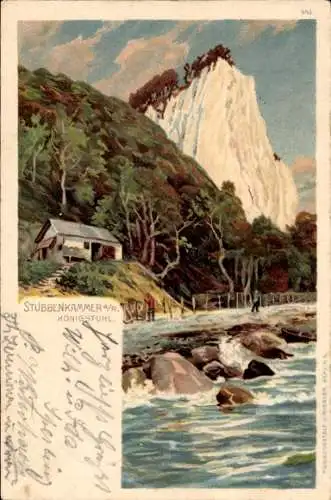 Litho Sassnitz auf der Insel Rügen, Stubbenkammer, Königsstuhl Kreidefelsen