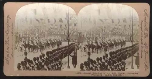 Stereo Foto London, Militärparade während der Könungszeremonie