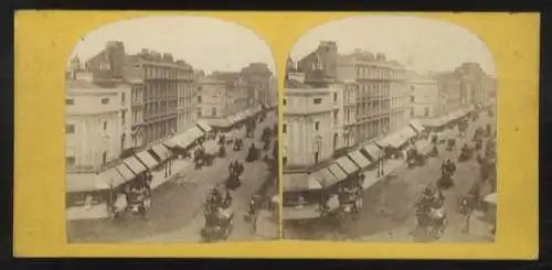 Stereo Foto London, England, belebtes Straßenbild in der Oxford Street