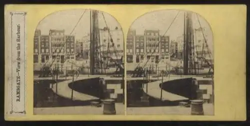 Stereo Foto Ramsgate, Grafschaft Kent, Partie am Hafen mit Blick zur Stadt