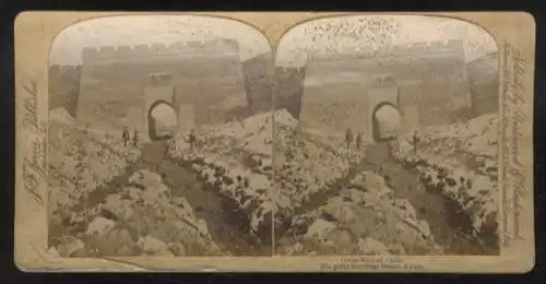 Stereo Foto China Die große chinesische Mauer mit Tor