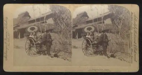 Stereo Foto Sugita, Japan, Spazierfahrt mit einer Jinrikisha