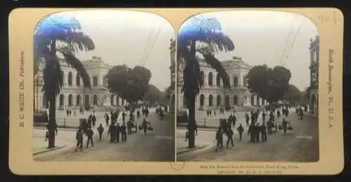 Stereo Foto Hong Kong, Museumsgebäude, belebte Straße