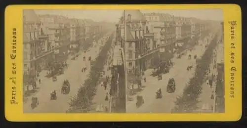 Stereo Foto Belebtes Straßenbild von Paris