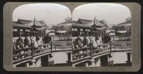 Stereo Foto China, Shanghai, Chinesen, Teehäuser